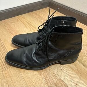 Johnston & Murphy Black Leather Lace Up Boots Sz 10.5  Men’s